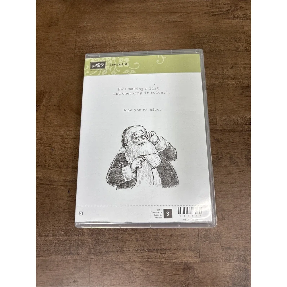 Stampin' Up! Santa's List Stamp Set Cling 131811 Set of 3